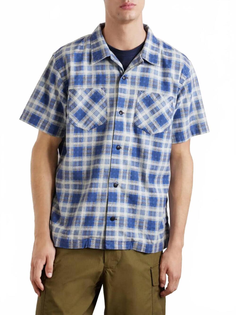 NEW RRL summer short sleeve checked shirt in indigo plaid